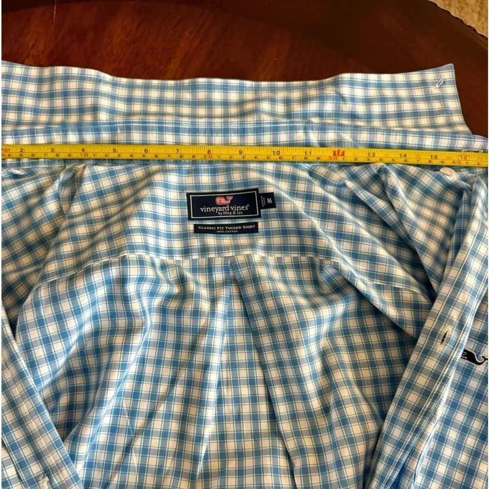 Vineyard Vines Men's Classic Fit Tucker Shirt USA Blue/White plaid Medium - Picture 6 of 14
